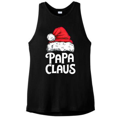 Papa Claus Christmas Dad Santa Family Matching Pajamas Xmas Ladies PosiCharge Tri-Blend Wicking Tank