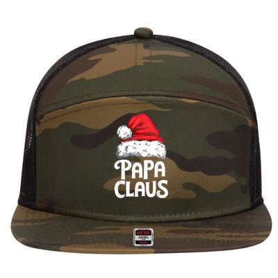 Papa Claus Christmas Dad Santa Family Matching Pajamas Xmas 7 Panel Mesh Trucker Snapback Hat