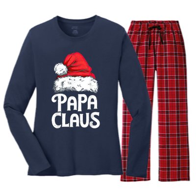 Papa Claus Christmas Dad Santa Family Matching Pajamas Xmas Women's Long Sleeve Flannel Pajama Set 