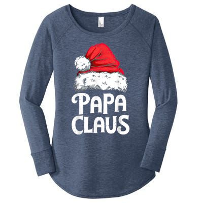 Papa Claus Christmas Dad Santa Family Matching Pajamas Xmas Women's Perfect Tri Tunic Long Sleeve Shirt