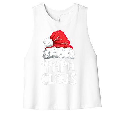 Papa Claus Christmas Dad Santa Family Matching Pajamas Xmas Women's Racerback Cropped Tank