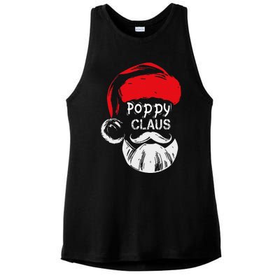 Poppy Claus  Christmas Grandpa Gift Ladies PosiCharge Tri-Blend Wicking Tank