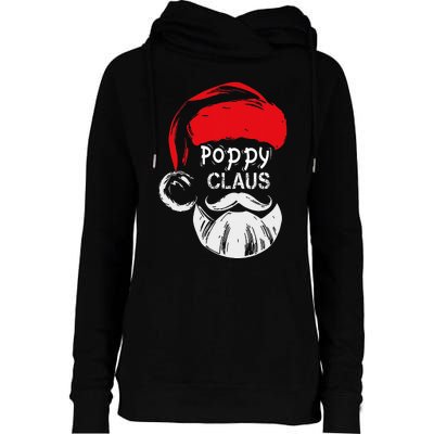 Poppy Claus  Christmas Grandpa Gift Womens Funnel Neck Pullover Hood