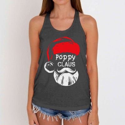 Poppy Claus  Christmas Grandpa Gift Women's Knotted Racerback Tank