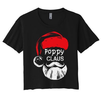 Poppy Claus  Christmas Grandpa Gift Women's Crop Top Tee