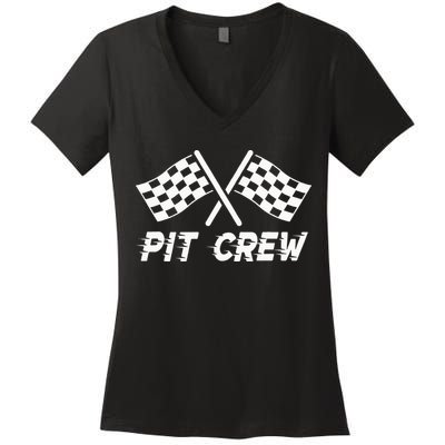 Pit Crew Costume For Race Car Parties Women's V-Neck T-Shirt