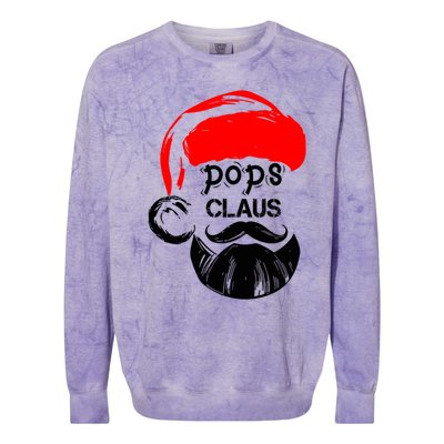 Pops Claus Christmas Grandpa Santa Claus Christmas Cool Gift Colorblast Crewneck Sweatshirt