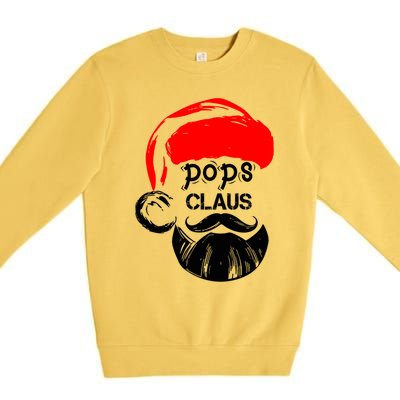 Pops Claus Christmas Grandpa Santa Claus Christmas Cool Gift Premium Crewneck Sweatshirt