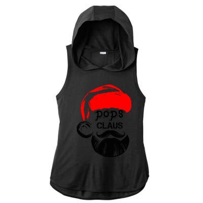 Pops Claus Christmas Grandpa Santa Claus Christmas Cool Gift Ladies PosiCharge Tri-Blend Wicking Draft Hoodie Tank