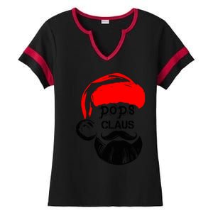 Pops Claus Christmas Grandpa Santa Claus Christmas Cool Gift Ladies Halftime Notch Neck Tee