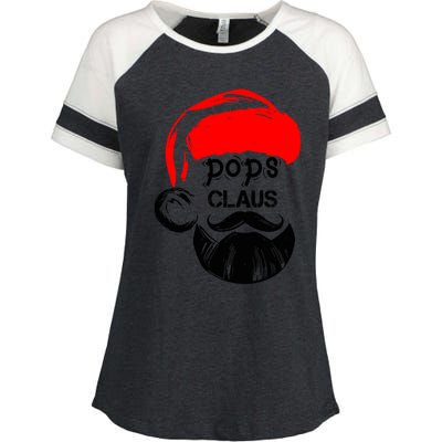 Pops Claus Christmas Grandpa Santa Claus Christmas Cool Gift Enza Ladies Jersey Colorblock Tee