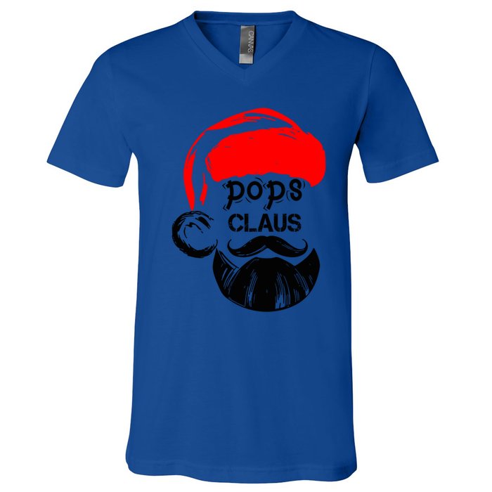 Pops Claus Christmas Grandpa Santa Claus Christmas Cool Gift V-Neck T-Shirt