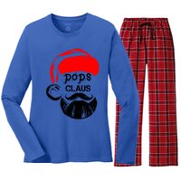 Pops Claus Christmas Grandpa Santa Claus Christmas Cool Gift Women's Long Sleeve Flannel Pajama Set 