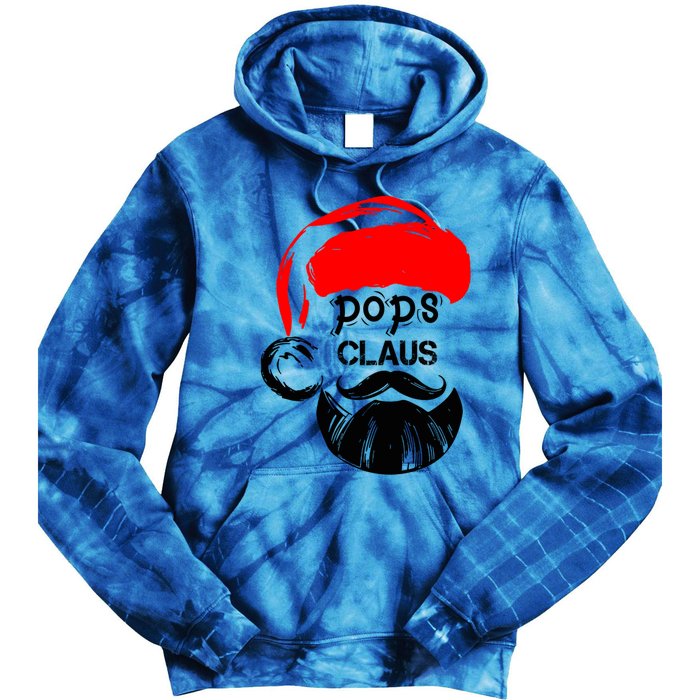 Pops Claus Christmas Grandpa Santa Claus Christmas Cool Gift Tie Dye Hoodie