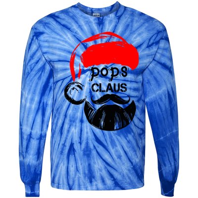 Pops Claus Christmas Grandpa Santa Claus Christmas Cool Gift Tie-Dye Long Sleeve Shirt