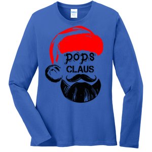 Pops Claus Christmas Grandpa Santa Claus Christmas Cool Gift Ladies Long Sleeve Shirt