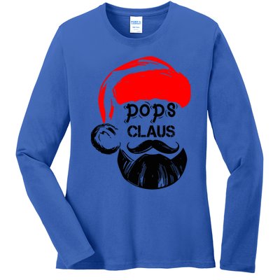 Pops Claus Christmas Grandpa Santa Claus Christmas Cool Gift Ladies Long Sleeve Shirt