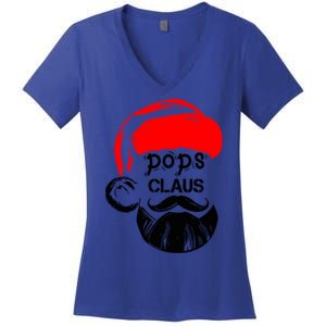 Pops Claus Christmas Grandpa Santa Claus Christmas Cool Gift Women's V-Neck T-Shirt