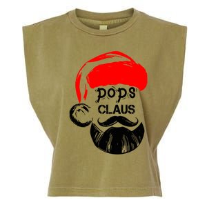 Pops Claus Christmas Grandpa Santa Claus Christmas Cool Gift Garment-Dyed Women's Muscle Tee