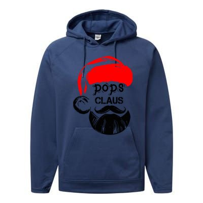 Pops Claus Christmas Grandpa Santa Claus Christmas Cool Gift Performance Fleece Hoodie