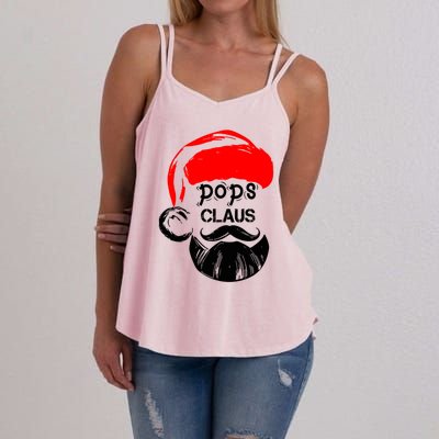 Pops Claus Christmas Grandpa Santa Claus Christmas Cool Gift Women's Strappy Tank