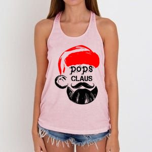 Pops Claus Christmas Grandpa Santa Claus Christmas Cool Gift Women's Knotted Racerback Tank