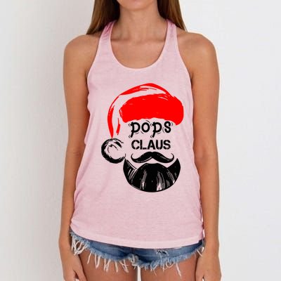 Pops Claus Christmas Grandpa Santa Claus Christmas Cool Gift Women's Knotted Racerback Tank