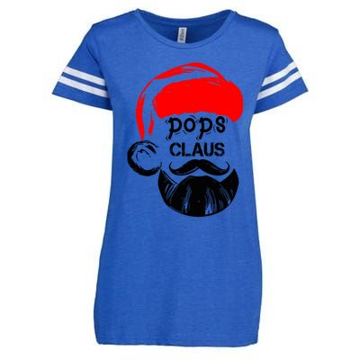 Pops Claus Christmas Grandpa Santa Claus Christmas Cool Gift Enza Ladies Jersey Football T-Shirt