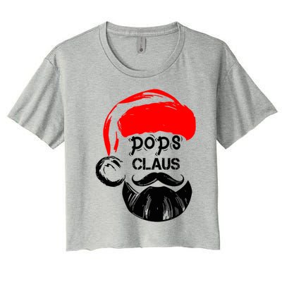 Pops Claus Christmas Grandpa Santa Claus Christmas Cool Gift Women's Crop Top Tee