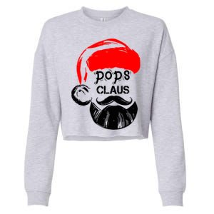 Pops Claus Christmas Grandpa Santa Claus Christmas Cool Gift Cropped Pullover Crew