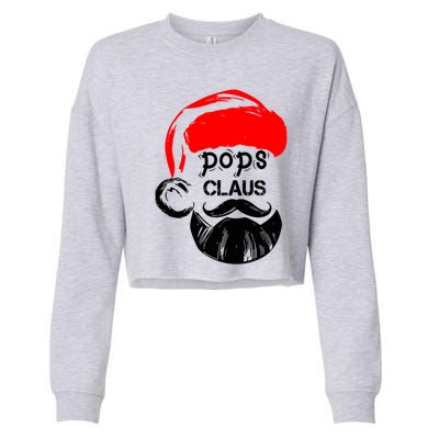 Pops Claus Christmas Grandpa Santa Claus Christmas Cool Gift Cropped Pullover Crew