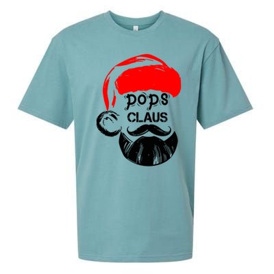 Pops Claus Christmas Grandpa Santa Claus Christmas Cool Gift Sueded Cloud Jersey T-Shirt