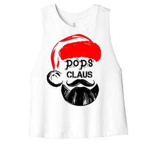 Pops Claus Christmas Grandpa Santa Claus Christmas Cool Gift Women's Racerback Cropped Tank