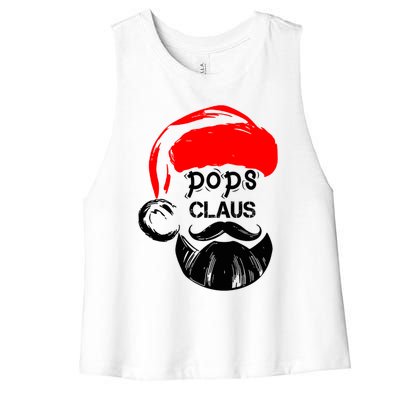 Pops Claus Christmas Grandpa Santa Claus Christmas Cool Gift Women's Racerback Cropped Tank