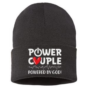 Power Couple Christian Couples Matching Valentines Day Sustainable Knit Beanie