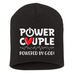 Power Couple Christian Couples Matching Valentines Day Short Acrylic Beanie