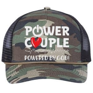 Power Couple Christian Couples Matching Valentines Day Retro Rope Trucker Hat Cap