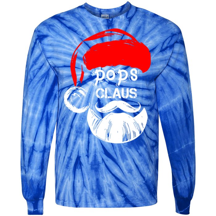 Pops Claus Christmas Pops Santa Claus Christmas Gift Tie-Dye Long Sleeve Shirt