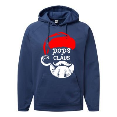 Pops Claus Christmas Pops Santa Claus Christmas Gift Performance Fleece Hoodie