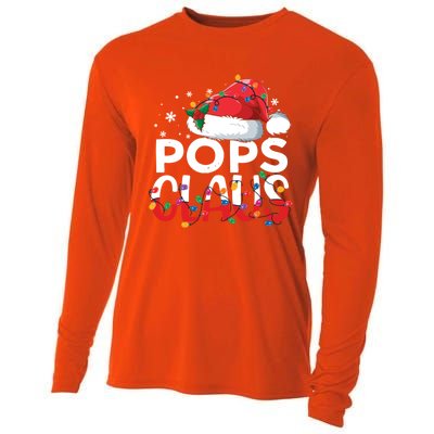 Pops Claus Christmas Santa Hat Matching Family Xmas Lights Funny Gift Cooling Performance Long Sleeve Crew