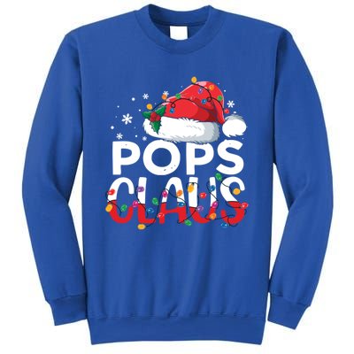 Pops Claus Christmas Santa Hat Matching Family Xmas Lights Funny Gift Sweatshirt