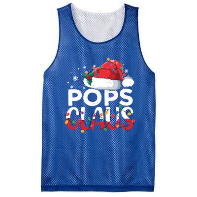 Pops Claus Christmas Santa Hat Matching Family Xmas Lights Funny Gift Mesh Reversible Basketball Jersey Tank