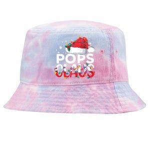 Pops Claus Christmas Santa Hat Matching Family Xmas Lights Funny Gift Tie-Dyed Bucket Hat