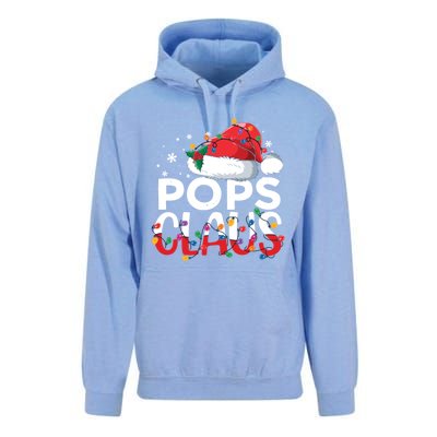 Pops Claus Christmas Santa Hat Matching Family Xmas Lights Funny Gift Unisex Surf Hoodie