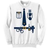 Police Costume Cop Uniform Officer Halloween Sweatshirt