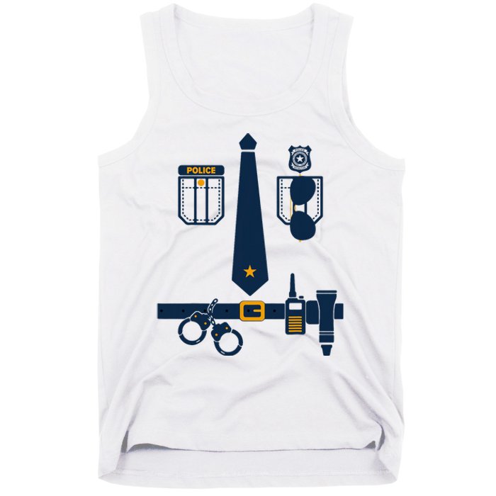 Police Costume Cop Uniform Officer Halloween Tank Top