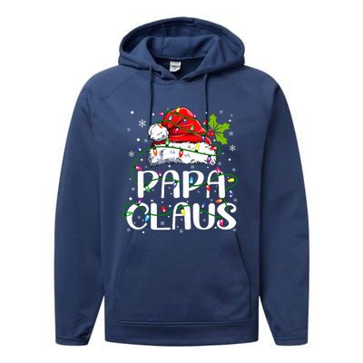 Papa Claus Christmas Lights Pajama Family Matching Performance Fleece Hoodie