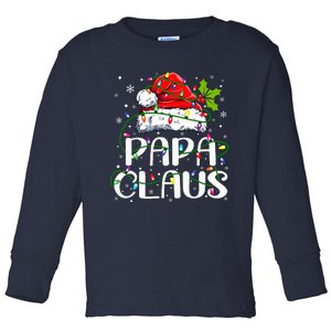 Papa Claus Christmas Lights Pajama Family Matching Toddler Long Sleeve Shirt