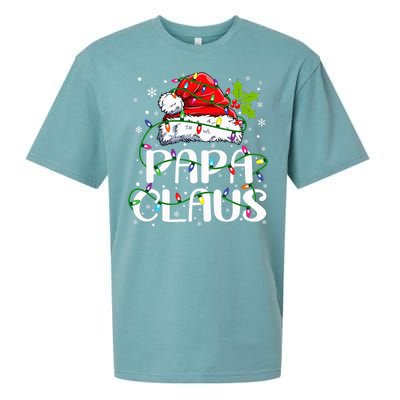 Papa Claus Christmas Lights Pajama Family Matching Sueded Cloud Jersey T-Shirt