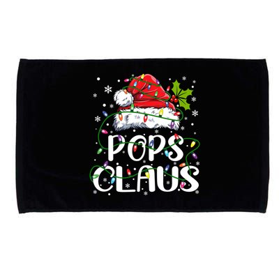 Pops Claus Christmas Santa Hat Matching Family Xmas Lights Gift Microfiber Hand Towel